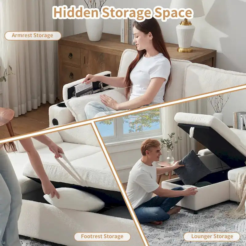 80 L-förmiges Schlafsofa, Schlafsofa mit ausziehbarem Bett, wendbares Schlafsofa