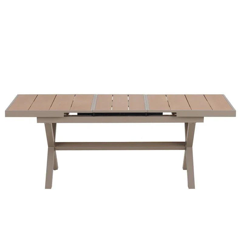 7-teiliges ausziehbares Esszimmer-Set mit ausziehbarem Tisch und 6 Armlehnstühlen