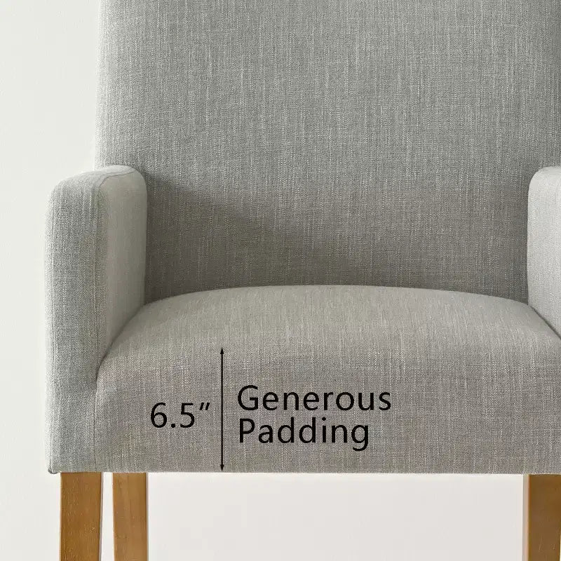 6er-Set gepolsterte Esszimmerstühle mit Armlehnen, moderne Leinen-Sessel mit Holzbeinen, Akzentstühle für Esszimmer und Wohnzimmer – Panipeachy