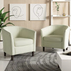 2er-Set moderne Leinen-Sessel im Fassdesign, Clubsessel