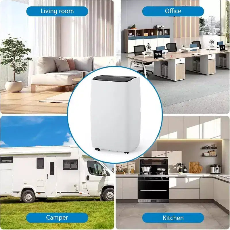 Draagbare airconditioner van 12.000 BTU voor 550 vierkante voet, 3-in-1-airconditioner met koel-, ontvochtigings- en ventilatormodi