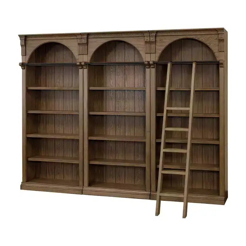 Tradycyjna wysoka zabudowa biblioteczna 94, brązowa, kolekcja Stratton – Martin Furniture