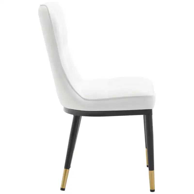 Bekrvio Esszimmerstuhl-Set mit 6 Stühlen, moderne gepolsterte Sitze aus Kunstleder mit hoher Rückenlehne, Metallbeine, armlehnenlose Küchenstühle für Ess- und Wohnzimmer