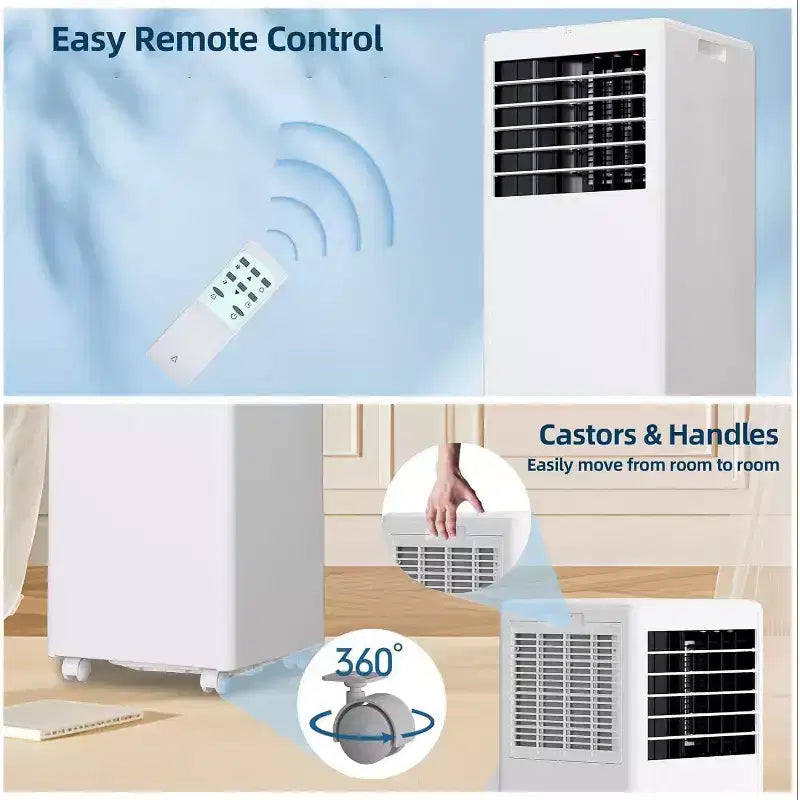 Tragbare Klimaanlage mit 8K BTU – 3-in-1-Kühlung, Entfeuchtung und Ventilator für 350 sq ft mit Schlafmodus und 1 Jahr Garantie