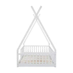 Letto a pavimento per bambini, letti a tenda singoli, letto Montessori a pavimento con doghe e sponde, struttura letto a casetta in legno per bambini e bambine