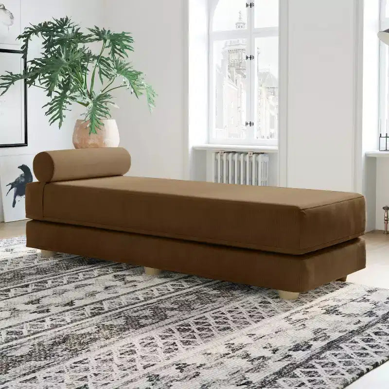 Päivävuode / ulosvedettävä queen-size-vuodesohva – mikrosametti