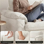Dwuosobowa sofa Dyonery 86 Cloud, głębokie siedzisko, szerokie podłokietniki z poduszkami, solidna rama, przewiewna ergonomiczna konstrukcja