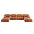 138' umbaubares modulares Ecksofa, U-förmige minimalistische Samtsofas