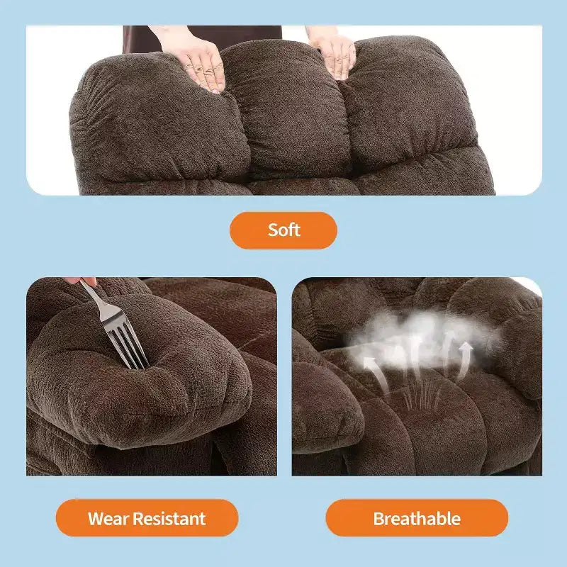 Sillón reclinable manual de tela transpirable y ergonómica con bolsillos laterales, sofá individual, adecuado para la sala de estar o el dormitorio