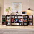 Aparador de cocina con 4 puertas y estantes, aparador moderno grande para almacenamiento, aparador bar para café de 66 pulgadas