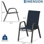 Sillas de patio, juego de 4/6 sillas de comedor apilables para exteriores, ligeras y resistentes a todo tipo de clima, de textileno, con reposabrazos, para jardín y zona de piscina