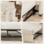 Sofá cama convertible 3 en 1 Dyonery, sofá cama extraíble con bolsillo lateral y respaldo ajustable, montaje sin herramientas, sofá de dos plazas plegable