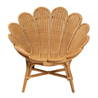 Poltrona floreale d'accento Blossom Bohemian in rattan color miele