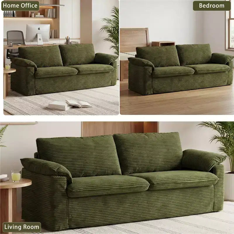 Dwuosobowa sofa Dyonery 86 Cloud, głębokie siedzisko, szerokie podłokietniki z poduszkami, solidna rama, przewiewna ergonomiczna konstrukcja