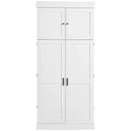 Despensa de cocina independiente de 77 pulgadas de alto, armario de almacenamiento estilo granja con estantes ajustables, estantes en las puertas, cajones y botelleros - ModernLuxe