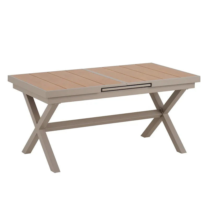 7-teiliges ausziehbares Esszimmer-Set mit ausziehbarem Tisch und 6 Armlehnstühlen