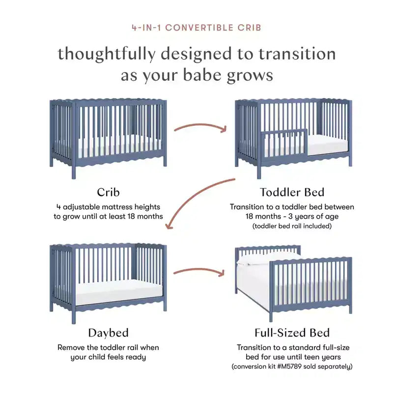 Lettino trasformabile Babyletto Swell 4-in-1 con kit di conversione in letto per bambini