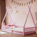 Letto a pavimento per bambini, letti a tenda singoli, letto Montessori a pavimento con doghe e sponde, struttura letto a casetta in legno per bambini e bambine