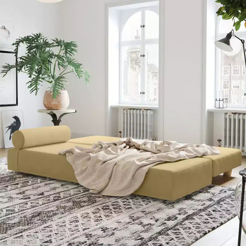 Päivävuode / ulosvedettävä queen-size-vuodesohva – mikrosametti