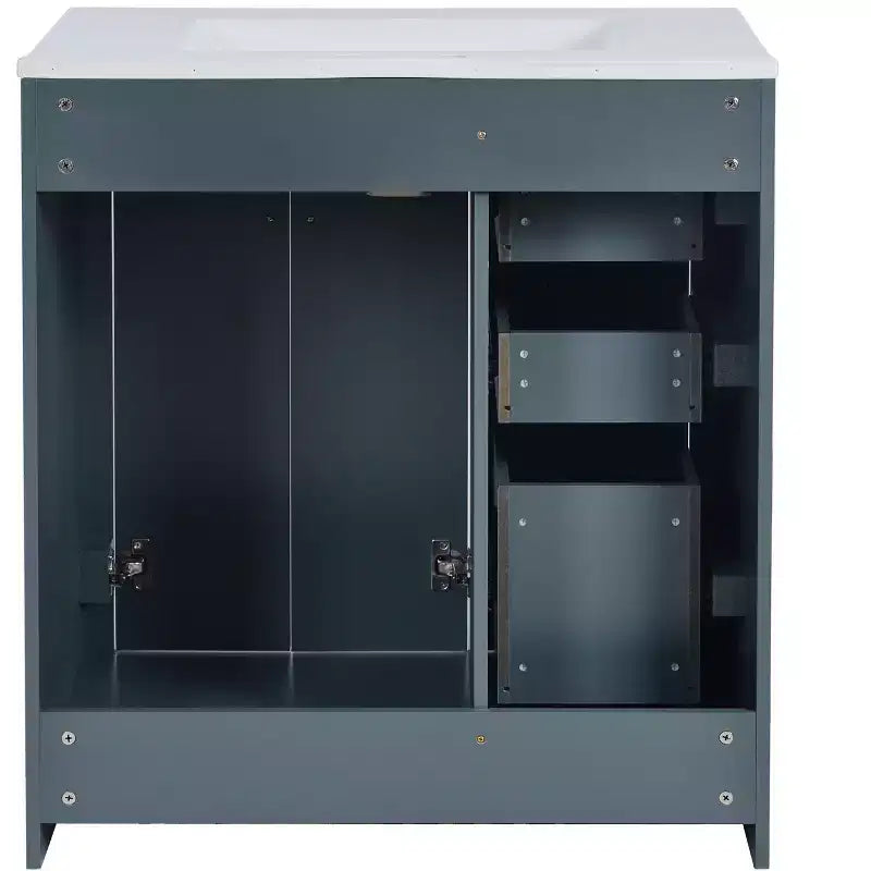 Meuble-lavabo de salle de bains de 30 po à lavabo simple, avec armoire et 3 tiroirs – noir / bleu / vert / indigo / blanc