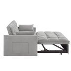 Divano letto loveseat 4 in 1 con braccioli e tasche portaoggetti, divano letto estraibile trapuntato multifunzione con schienale regolabile