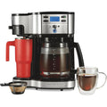 12-Tassen-Kaffeemaschine mit zwei Brühfunktionen und Einzelportionen, Glaskanne, automatische Pause und Ausgießfunktion, Schwarz