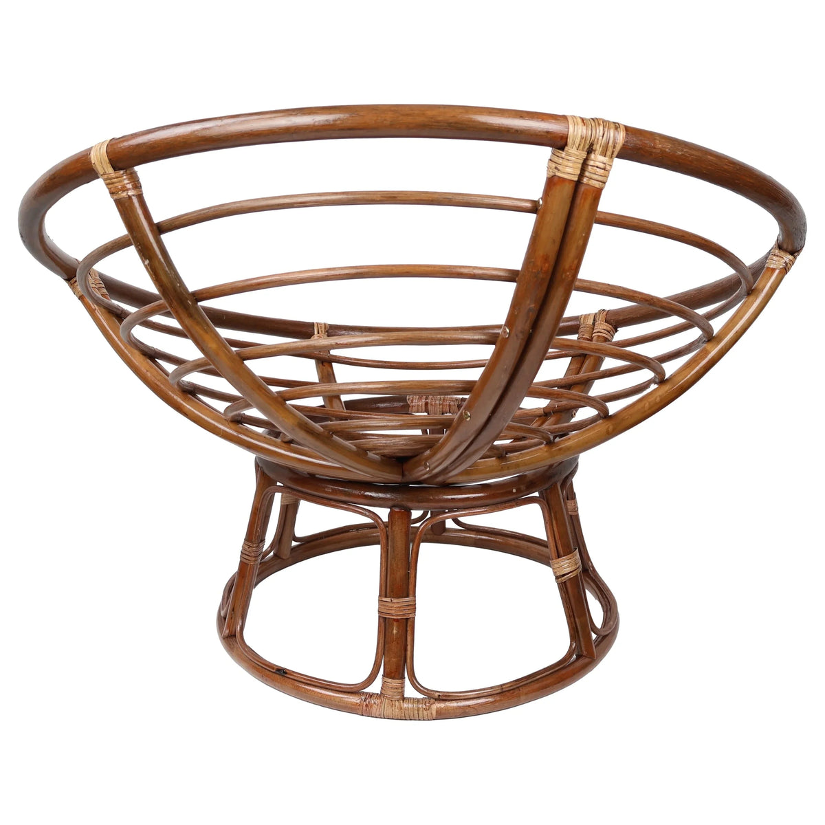 Poltrona Papasan Bali in rattan da 42 pollici con cuscino in twill