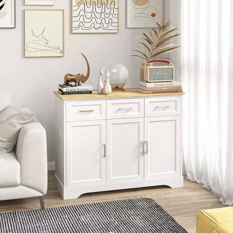 Credenza moderna da cucina con contenitore, isola da cucina, mobile da sala da pranzo e soggiorno