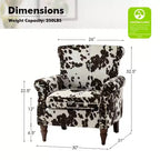 Araceli traditionele houten bloemenfauteuil met bekleding, hoge rugleuning en sierspijkerrand| ART OF LIVING DESIGNS