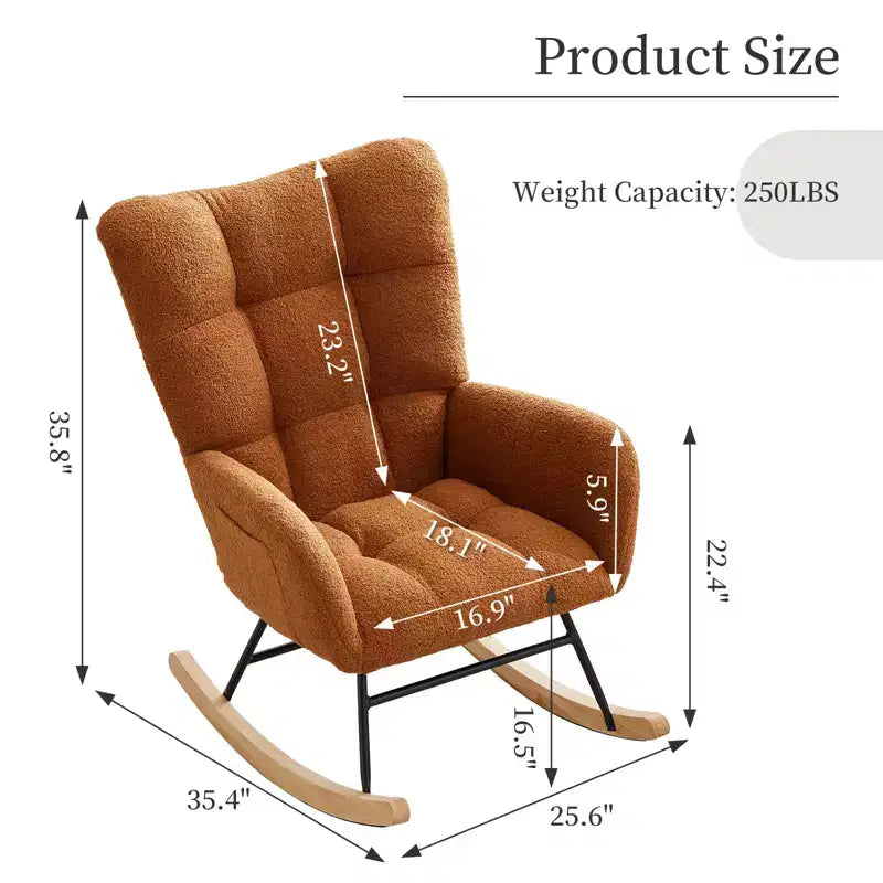 Mecedora para bebé, sillón balancín deslizante para lactancia para la sala de estar, cómodos sillones decorativos para dormitorio, sillones de interior tapizados en felpa tipo teddy