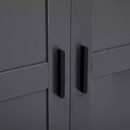 Despensa de cocina independiente de 77 pulgadas de alto, armario de almacenamiento estilo granja con estantes ajustables, estantes en las puertas, cajones y botelleros - ModernLuxe