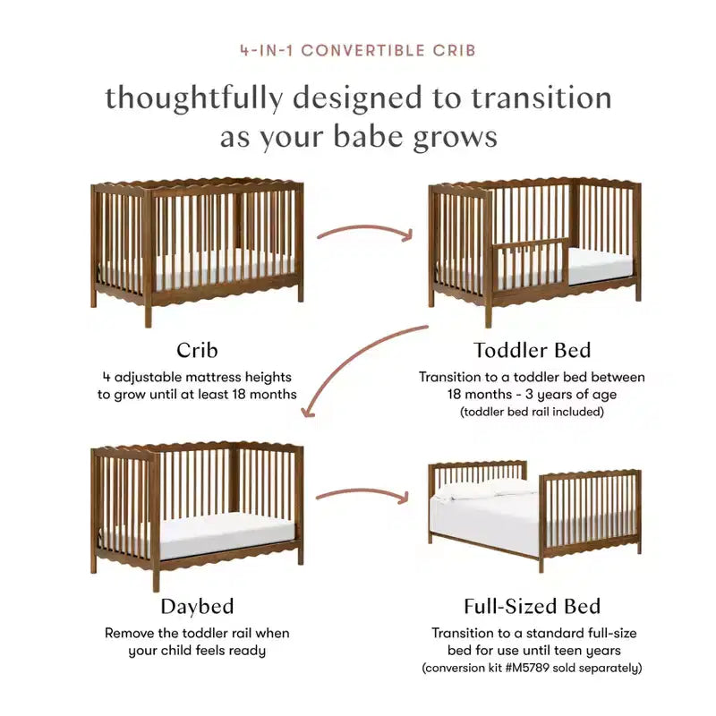 Lettino trasformabile Babyletto Swell 4-in-1 con kit di conversione in letto per bambini