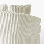 Set di 2 poltrone girevoli a conchiglia oversize da 43 W in morbido velluto a coste con cuscini