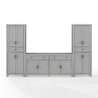 3-teiliges Tara-Sideboard- und Vorratsschrank-Set im Used-Look – Crosley