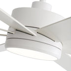 Ventilatore da soffitto nero da 65 pollici con 8 pale, LED, luce e telecomando
