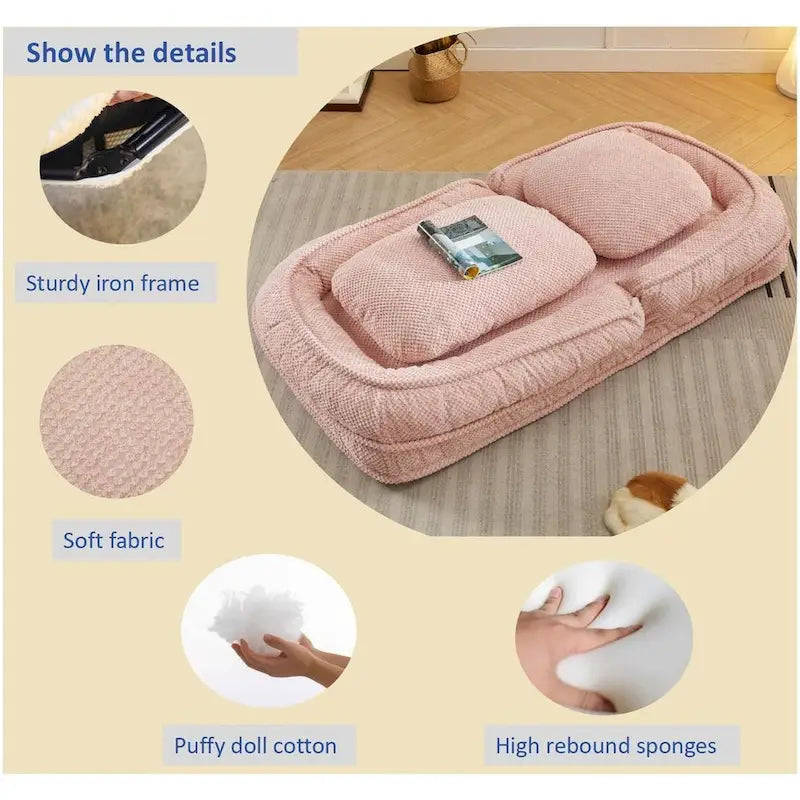 Fauteuil-canapé relax, 5 positions réglables, s’assoit, dort, se plie, idéal pour la chambre ou le salon