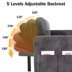 2-in-1-Ausziehsofa mit Stauraum und Ottomane, Chenille-Ecksofa mit USB-Anschlüssen für das Wohnzimmer