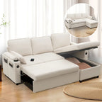 80 L-förmiges Schlafsofa, Schlafsofa mit ausziehbarem Bett, wendbares Schlafsofa
