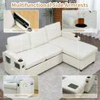 80 L-förmiges Schlafsofa, Schlafsofa mit ausziehbarem Bett, wendbares Schlafsofa