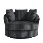 Set di 2 poltrone girevoli a conchiglia oversize da 43 W in morbido velluto a coste con cuscini