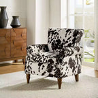 Araceli traditionele houten bloemenfauteuil met bekleding, hoge rugleuning en sierspijkerrand| ART OF LIVING DESIGNS