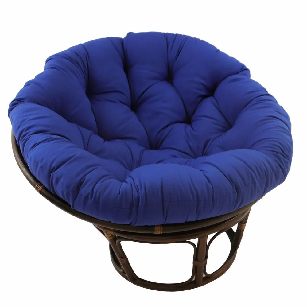 Poltrona Papasan Bali in rattan da 42 pollici con cuscino in twill