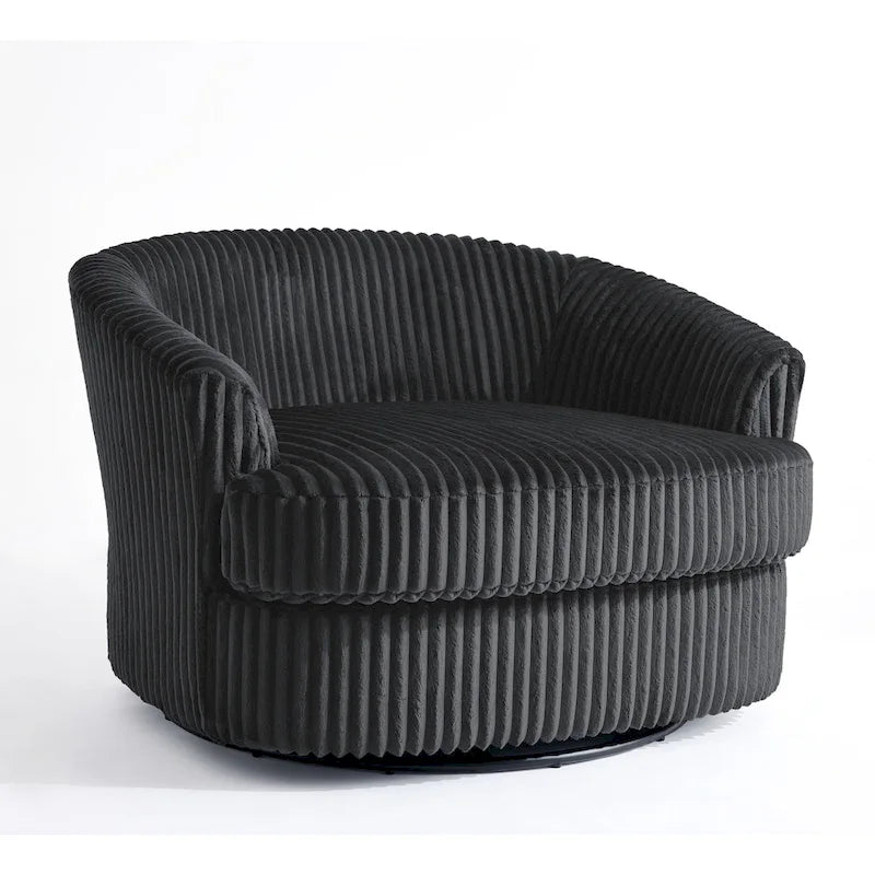 Set di 2 poltrone girevoli a conchiglia oversize da 43 W in morbido velluto a coste con cuscini