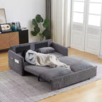 Divano letto in velluto a coste convertibile 3-in-1 da 64,5 con letto estraibile
