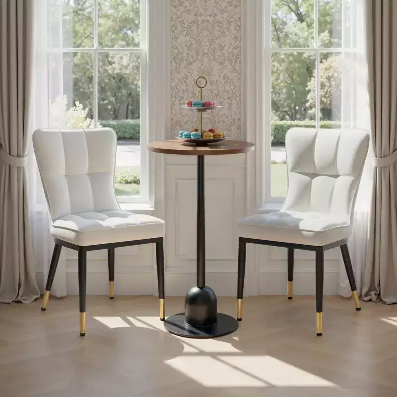 Bekrvio Esszimmerstuhl-Set mit 6 Stühlen, moderne gepolsterte Sitze aus Kunstleder mit hoher Rückenlehne, Metallbeine, armlehnenlose Küchenstühle für Ess- und Wohnzimmer