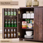 Aparador de cocina con 4 puertas y estantes, aparador moderno grande para almacenamiento, aparador bar para café de 66 pulgadas