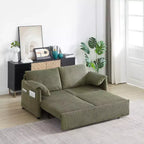 Divano letto in velluto a coste convertibile 3-in-1 da 64,5 con letto estraibile