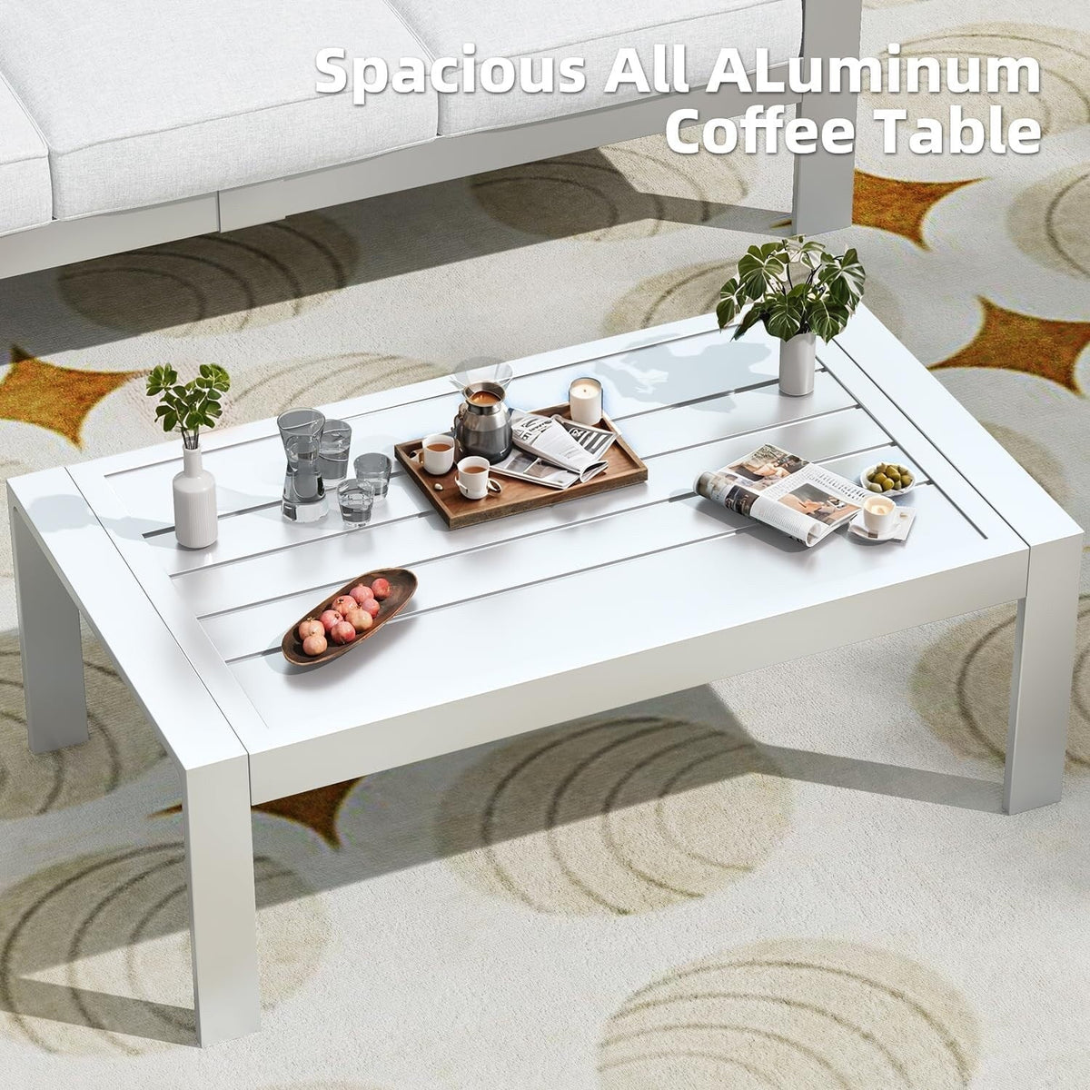 AECOJOY 7-częściowy aluminiowy zestaw mebli tarasowych do wypoczynku na świeżym powietrzu