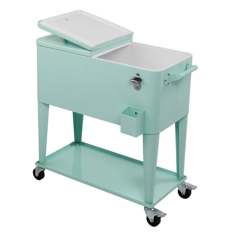 80-Quart-Kühler aus Eisen mit Sprühlackierung und Ablage