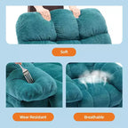 Sillón reclinable manual de tela transpirable y ergonómica con bolsillos laterales, sofá individual, adecuado para la sala de estar o el dormitorio